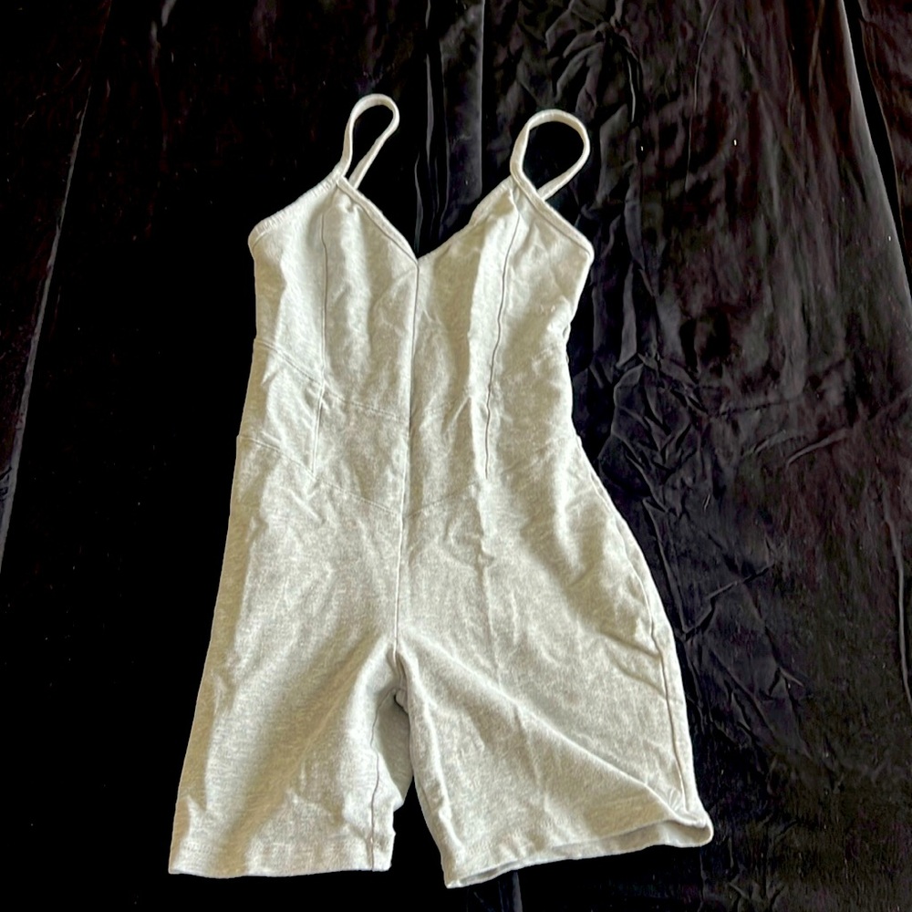 Forever 21 Light Gray Shorts Jumpsuit
